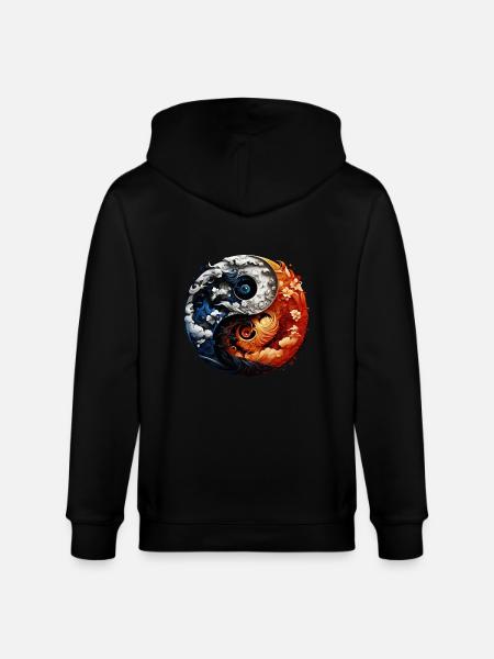 Yin Yang - Veste à capuche bio CULTIVATOR Stanley/Stella Unisexe - noir