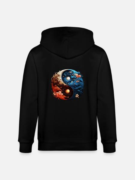 Yin Yang - Stanley/Stella Unisex Bio-Kapuzenjacke CULTIVATOR  - Schwarz