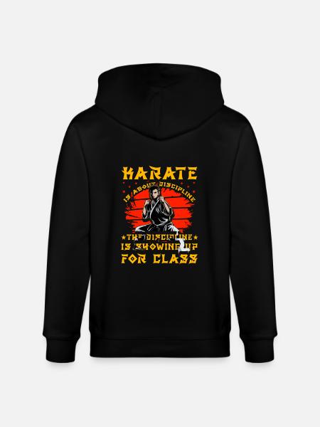Karate is about discipline - Stanley/Stella CULTIVATOR Unisex Organic Hooded Jacket - black