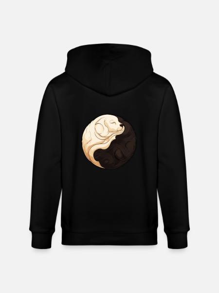 Yin Yang Welpe - Stanley/Stella Unisex Bio-Kapuzenjacke CULTIVATOR  - Schwarz