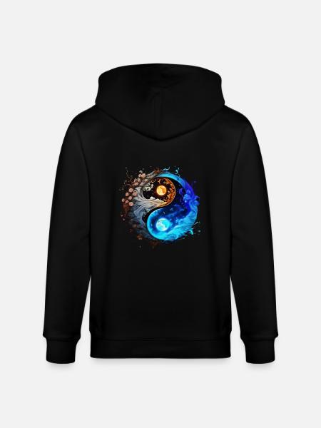 Yin Yang - Stanley/Stella Unisex Bio-Kapuzenjacke CULTIVATOR - Schwarz