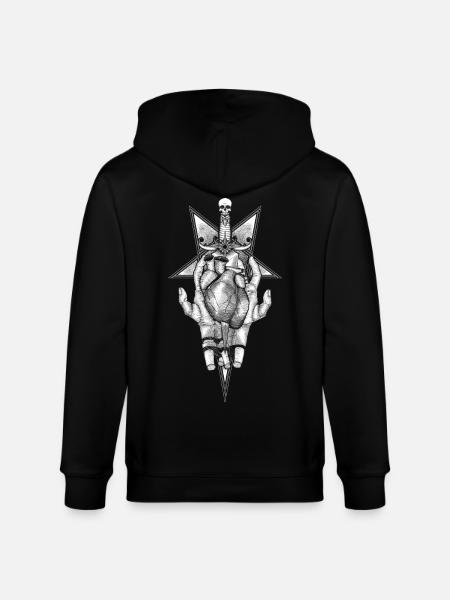 Aching Heart - Black version - Stanley/Stella CULTIVATOR Unisex Organic Hooded Jacket - black