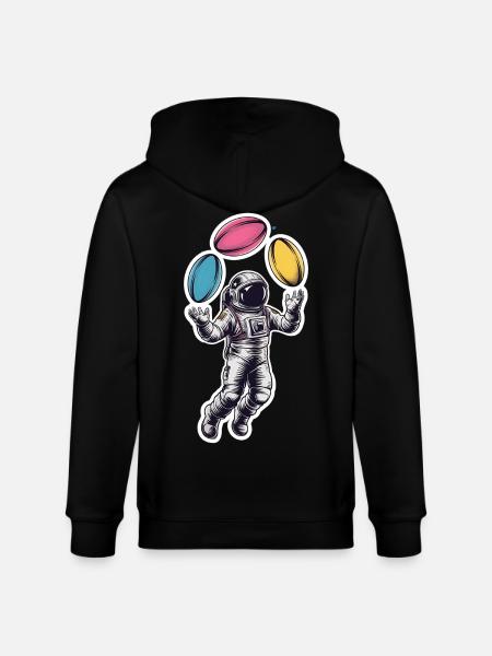 Astronaut Rugby Space Weightless - Stanley/Stella CULTIVATOR Unisex Organic Hooded Jacket - black