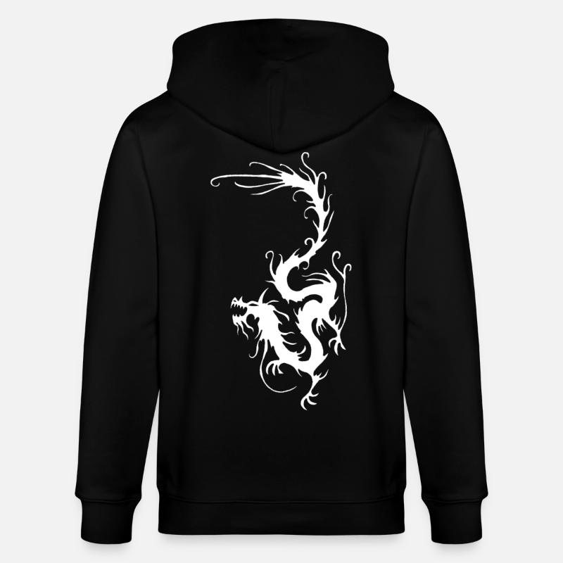 Weißer Rauch Drache - Stanley/Stella Unisex Bio-Kapuzenjacke CULTIVATOR  - Schwarz