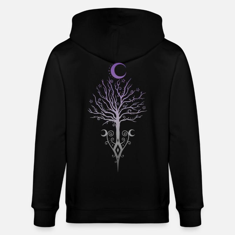 Arbre de lune occulte automne sombre - Veste à capuche bio CULTIVATOR Stanley/Stella Unisexe - noir