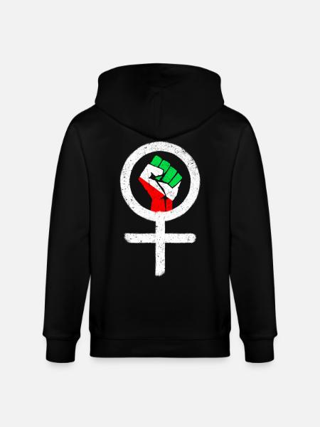 Feminist symbol + Iranian flag - Stanley/Stella CULTIVATOR Unisex Organic Hooded Jacket - black
