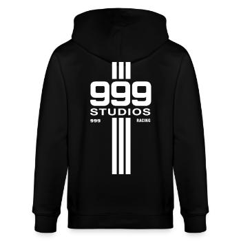 999 RENNEN - Stanley/Stella Unisex Bio-Kapuzenjacke CULTIVATOR  - Schwarz - Hinten - Anna (173cm)