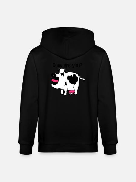 Cow are you? - Stanley/Stella CULTIVATOR  Unisex Organic Hooded Jacket - black