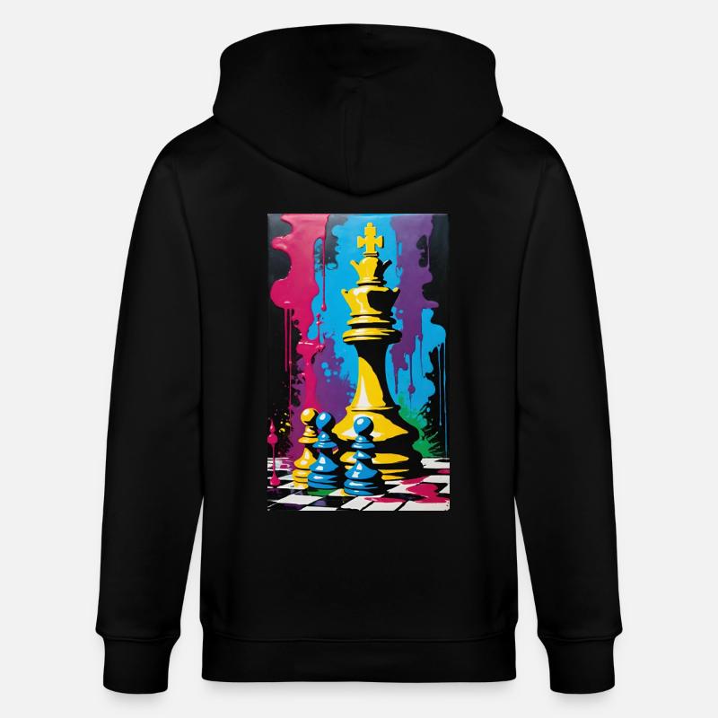 Échecs | Pièce d’échecs | Joueur d’échecs - Veste à capuche bio CULTIVATOR Stanley/Stella Unisexe - noir