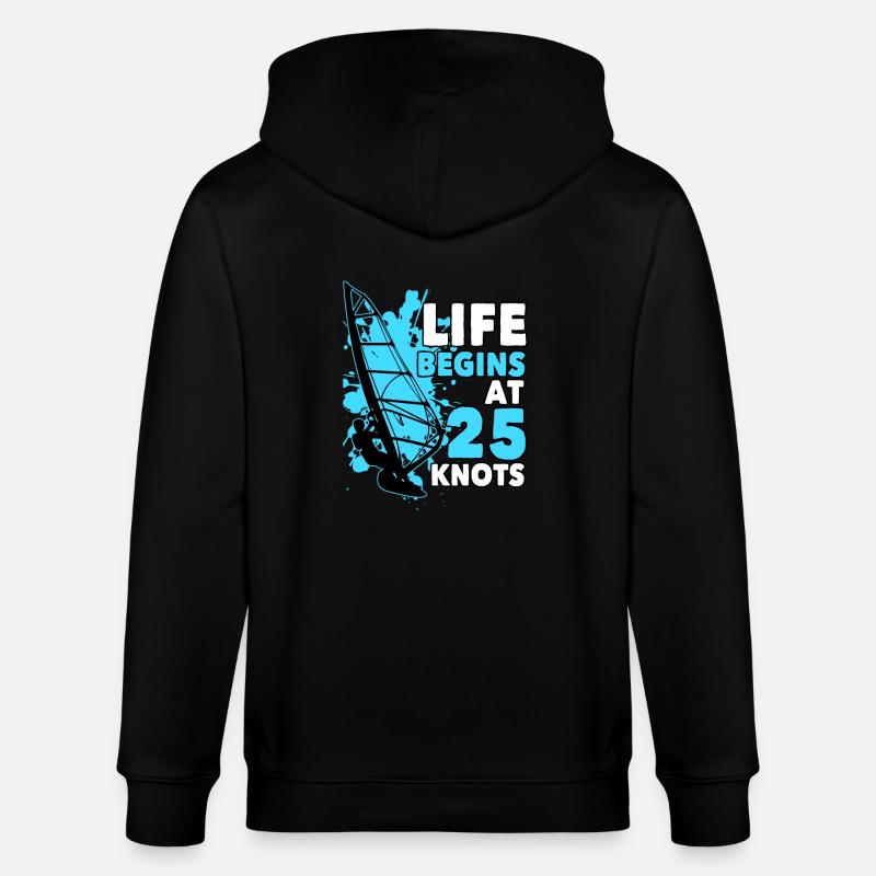 Windsurfer Spruch Geschenk Windsurfen - Stanley/Stella Unisex Bio-Kapuzenjacke CULTIVATOR - Schwarz