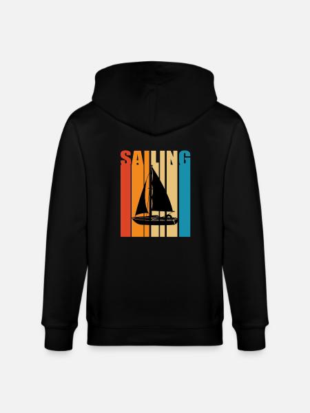 Sailboat - Stanley/Stella CULTIVATOR  Unisex Organic Hooded Jacket - black