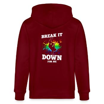 Breakdance - Stanley/Stella CULTIVATOR  Unisex Organic Hooded Jacket - burgundy - Back - Anna (173cm)