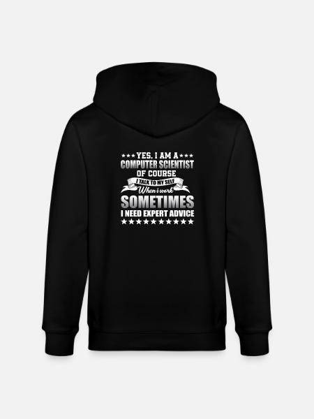 computer scientist - Stanley/Stella CULTIVATOR  Unisex Organic Hooded Jacket - black