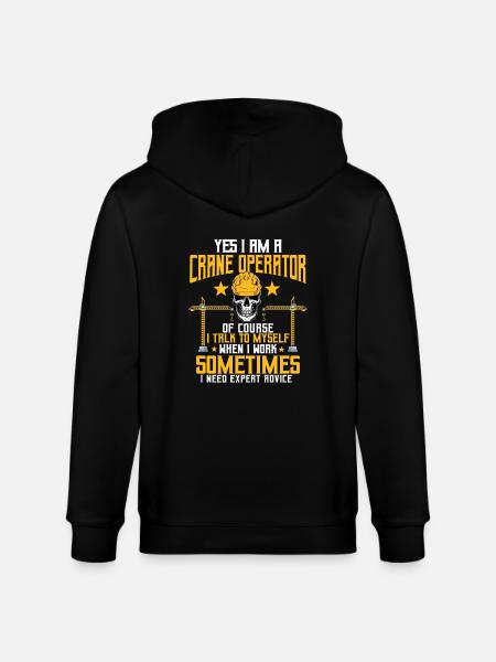Crane operator saying - Stanley/Stella CULTIVATOR  Unisex Organic Hooded Jacket - black