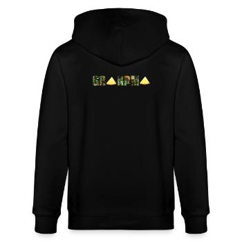 Ananas Oma - Stanley/Stella Unisex Bio-Kapuzenjacke CULTIVATOR  - Schwarz - Hinten - Anna (173cm)
