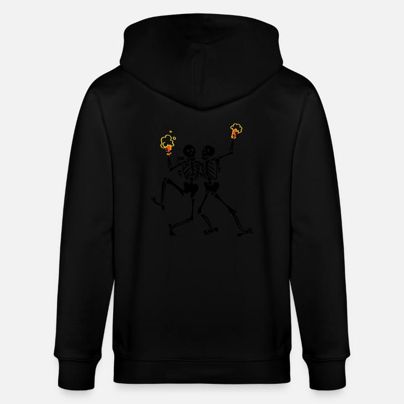 Skeletons doing java - Stanley/Stella CULTIVATOR  Unisex Organic Hooded Jacket - black