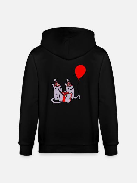 Birthday Cats 2 Friends - Stanley/Stella CULTIVATOR  Unisex Organic Hooded Jacket - black