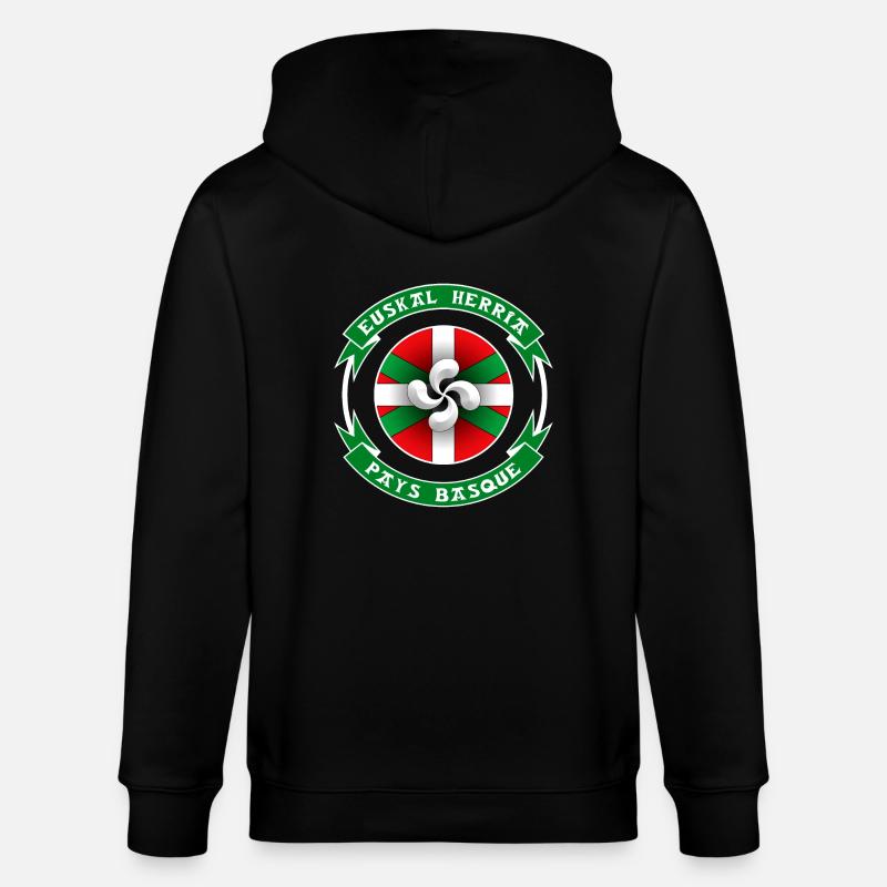 Pays Basque - Euskal Herria - Veste à capuche bio CULTIVATOR Stanley/Stella Unisexe - noir