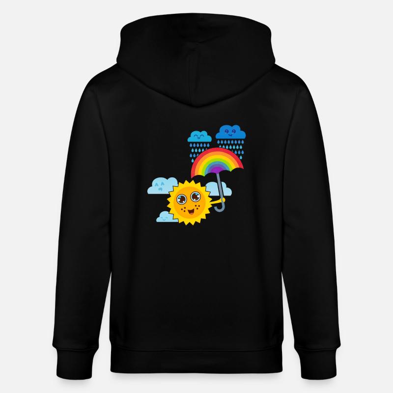 Sonne & Regenbogen-Schirm - Stanley/Stella Unisex Bio-Kapuzenjacke CULTIVATOR  - Schwarz