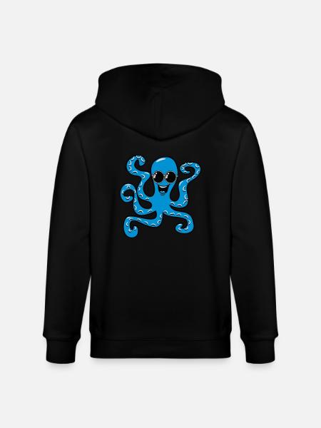 Squid oktopus sunglasses - Stanley/Stella CULTIVATOR Unisex Organic Hooded Jacket - black
