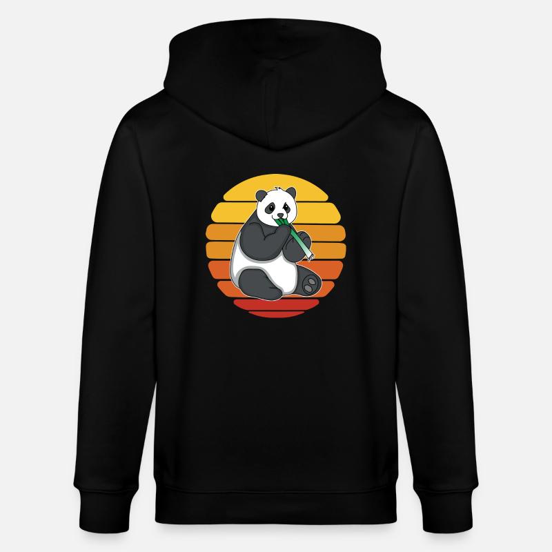 Panda panda ours mange panda panda - Veste à capuche bio CULTIVATOR Stanley/Stella Unisexe - noir
