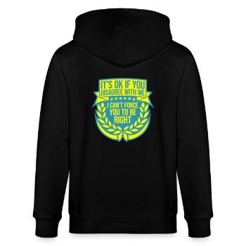 you disagree with me - Stanley/Stella CULTIVATOR  Unisex Organic Hooded Jacket - black - Back - Anna (173cm)
