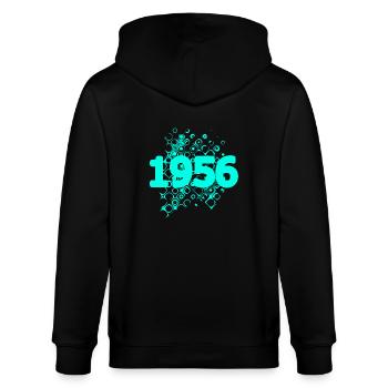 Retro 1956 - Stanley/Stella Unisex Bio-Kapuzenjacke CULTIVATOR  - Schwarz - Hinten - Anna (173cm)