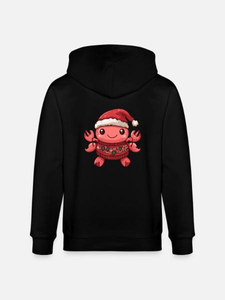 Crab Crab Christmas - Stanley/Stella CULTIVATOR  Unisex Organic Hooded Jacket - black
