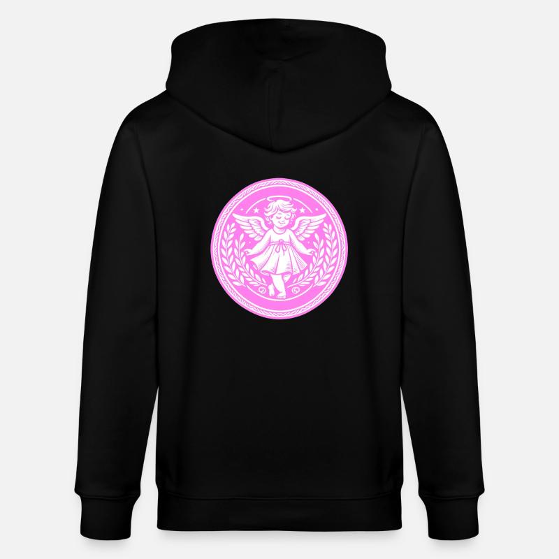 Logo de l’ange gardien - Veste à capuche bio CULTIVATOR Stanley/Stella Unisexe - noir