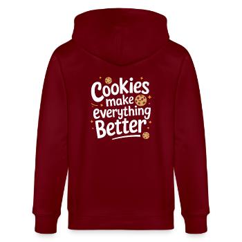Cookies Cookie Biscuits Biscuits Chocolate - Stanley/Stella CULTIVATOR  Unisex Organic Hooded Jacket - burgundy - Back - Anna (173cm)