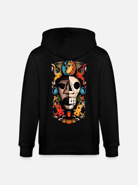 Aztec mask - Stanley/Stella CULTIVATOR Unisex Organic Hooded Jacket - black