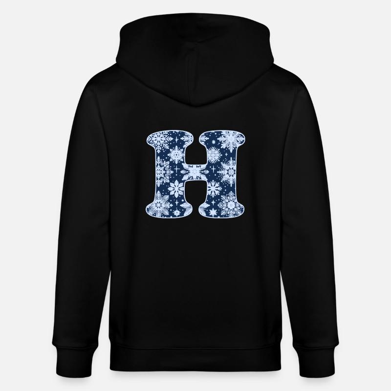 Buchstabe H Schneeflocken - Stanley/Stella Unisex Bio-Kapuzenjacke CULTIVATOR  - Schwarz