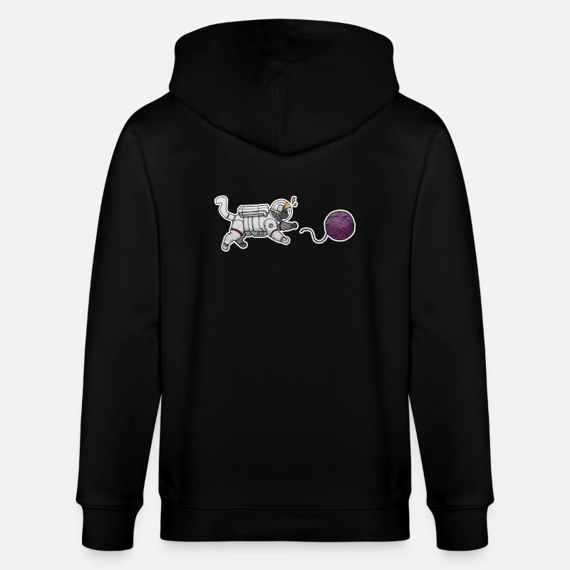 Chat astronaute - Veste à capuche bio CULTIVATOR Stanley/Stella Unisexe - noir