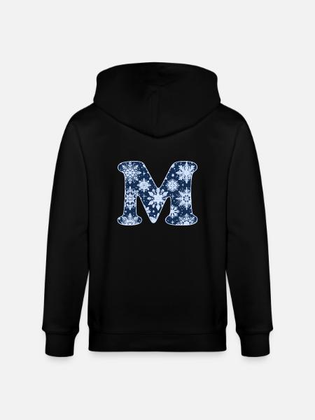 Letter M Snowflakes - Stanley/Stella CULTIVATOR  Unisex Organic Hooded Jacket - black