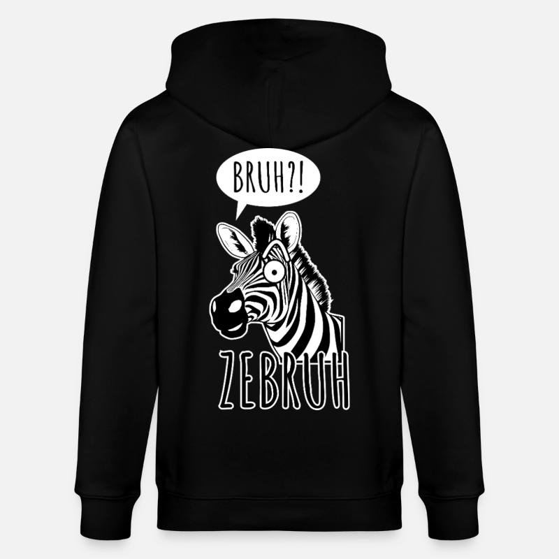 Zebra Bro - Ein ZeBRUH! - Stanley/Stella Unisex Bio-Kapuzenjacke CULTIVATOR  - Schwarz