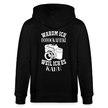 Fotografieren - Warum ich Fotografiere... - Stanley/Stella Unisex Bio-Kapuzenjacke CULTIVATOR  - Schwarz - Hinten - Anna (173cm)