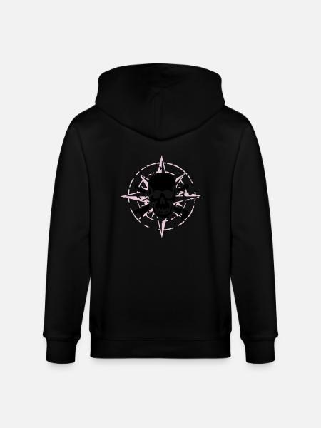 windrose_skull_02_a_2c - Veste à capuche bio CULTIVATOR Stanley/Stella Unisexe - noir