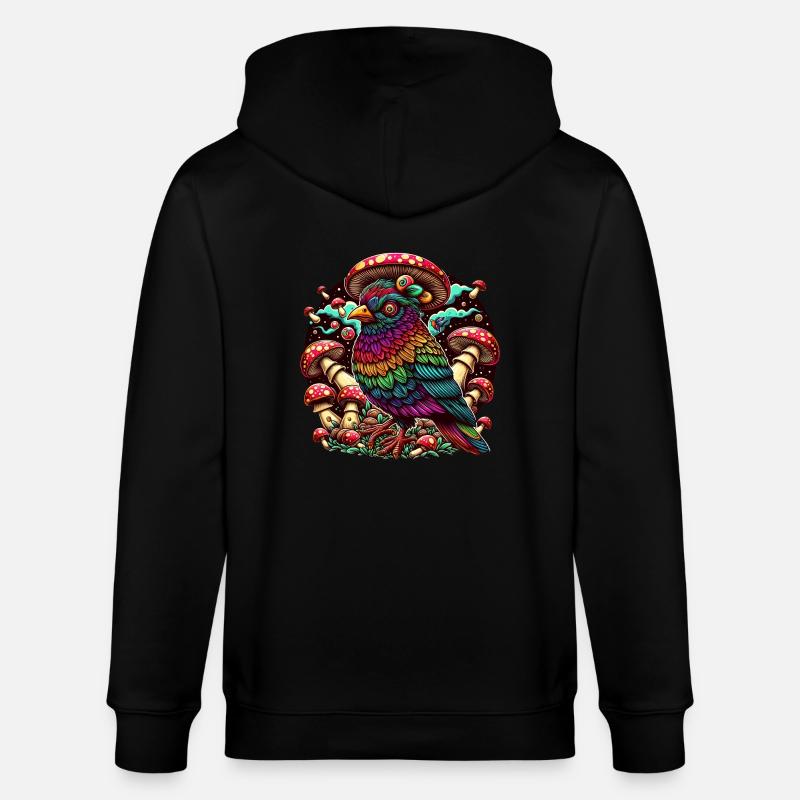 Psychedelische Eule - Stanley/Stella Unisex Bio-Kapuzenjacke CULTIVATOR  - Schwarz