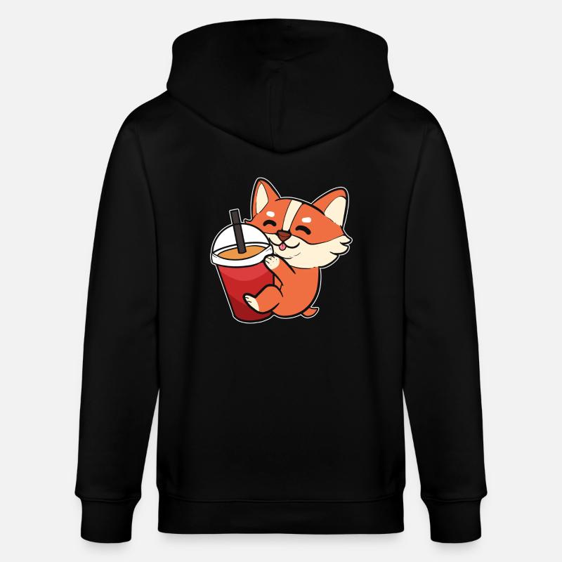 Corgi - Stanley/Stella Unisex Bio-Kapuzenjacke CULTIVATOR  - Schwarz