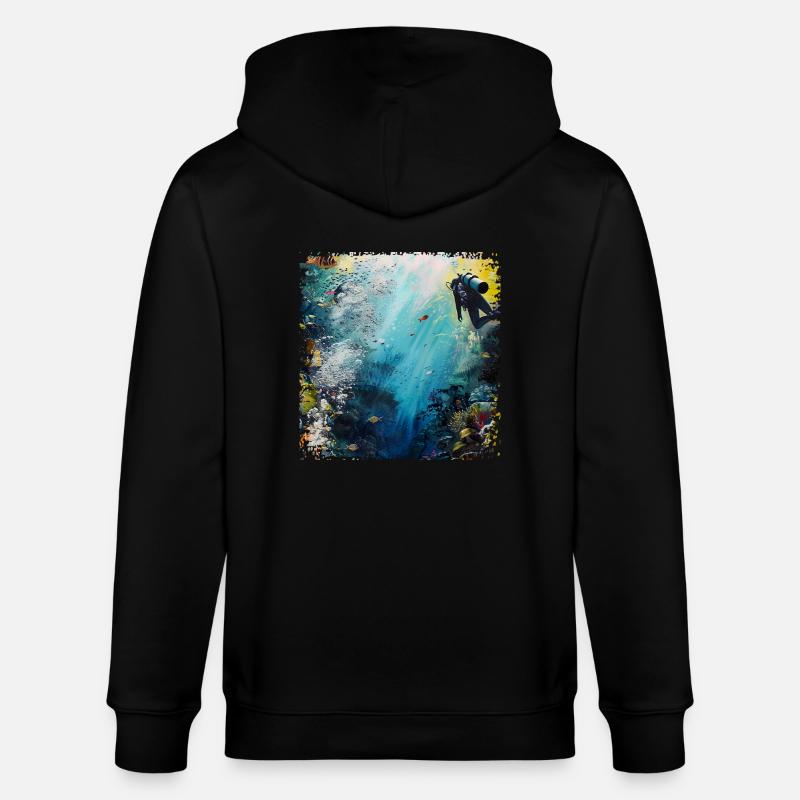 La plongée est une passion - Veste à capuche bio CULTIVATOR Stanley/Stella Unisexe - noir