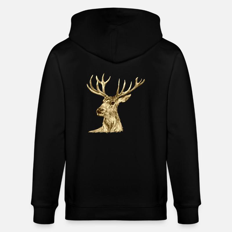 Cerf - Veste à capuche bio CULTIVATOR Stanley/Stella Unisexe - noir
