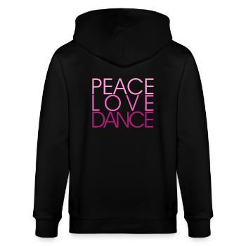 Peace Love Dance rose - Danse shirt - Veste à capuche bio CULTIVATOR Stanley/Stella Unisexe - noir - Dos - Anna (173cm)