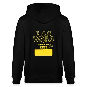Hochzeit 2025 für Filmfans Geschenkidee Bräutigam - Stanley/Stella Unisex Bio-Kapuzenjacke CULTIVATOR  - Schwarz - Hinten - Anna (173cm)