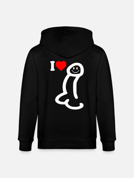 I love cock - Stanley/Stella CULTIVATOR Unisex Organic Hooded Jacket - black