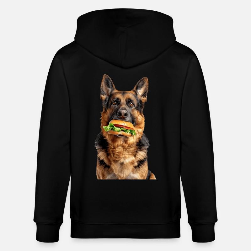Deutscher Schäferhund - Stanley/Stella Unisex Bio-Kapuzenjacke CULTIVATOR  - Schwarz