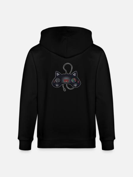 Cat Joystick - Stanley/Stella CULTIVATOR  Unisex Organic Hooded Jacket - black