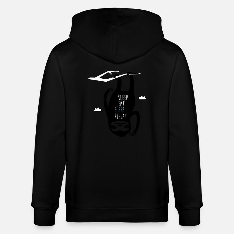 Sleep Eat Sleep Repeat Sloth - Veste à capuche bio CULTIVATOR Stanley/Stella Unisexe - noir