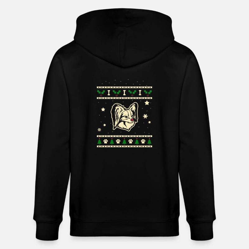 Papillon Weihnachtsgeschenk - Stanley/Stella Unisex Bio-Kapuzenjacke CULTIVATOR  - Schwarz