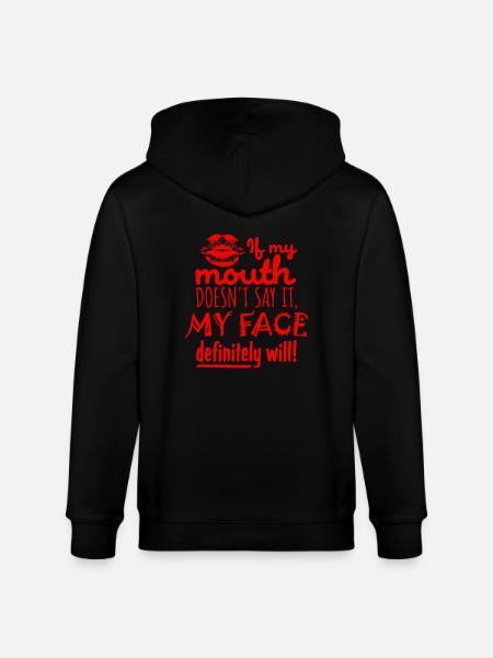 my face definitely will - Stanley/Stella CULTIVATOR  Unisex Organic Hooded Jacket - black