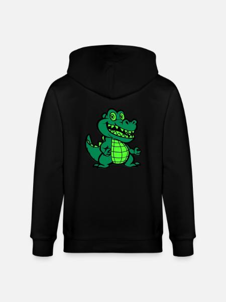 Crocodile Comic - Stanley/Stella CULTIVATOR  Unisex Organic Hooded Jacket - black